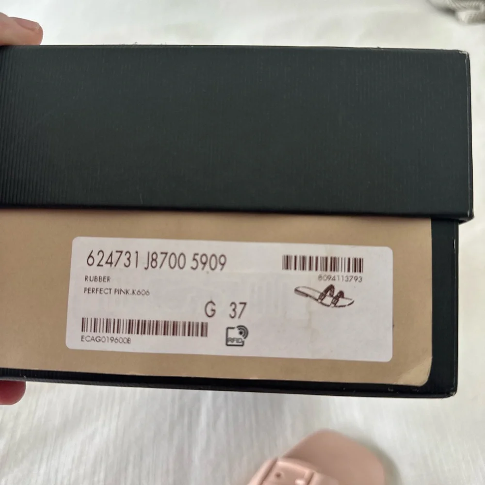 Gucci Pink Rubber Chain-Strap Slide Sandals - Picture 5 of 6